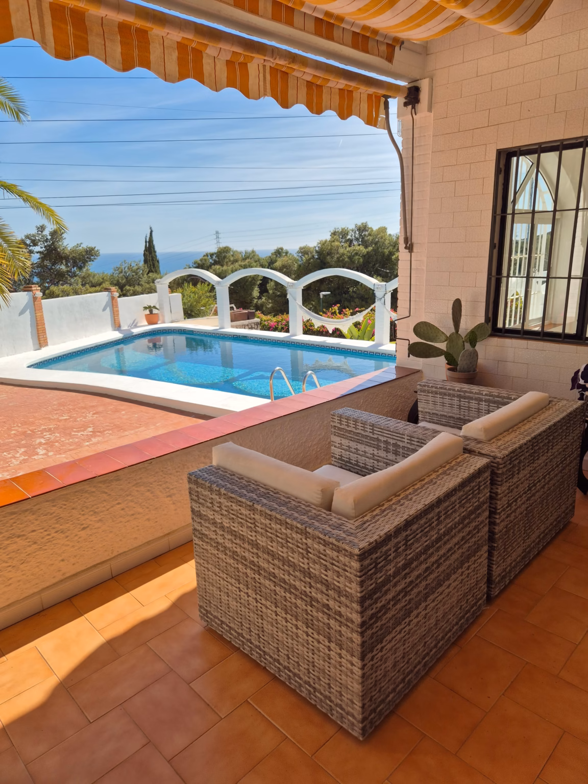 Villa Lina Malaga Outdoor Veranda With Ocean View